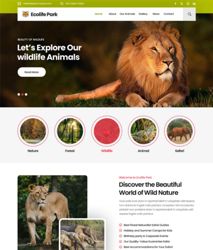 Ecolife Park WordPress Theme