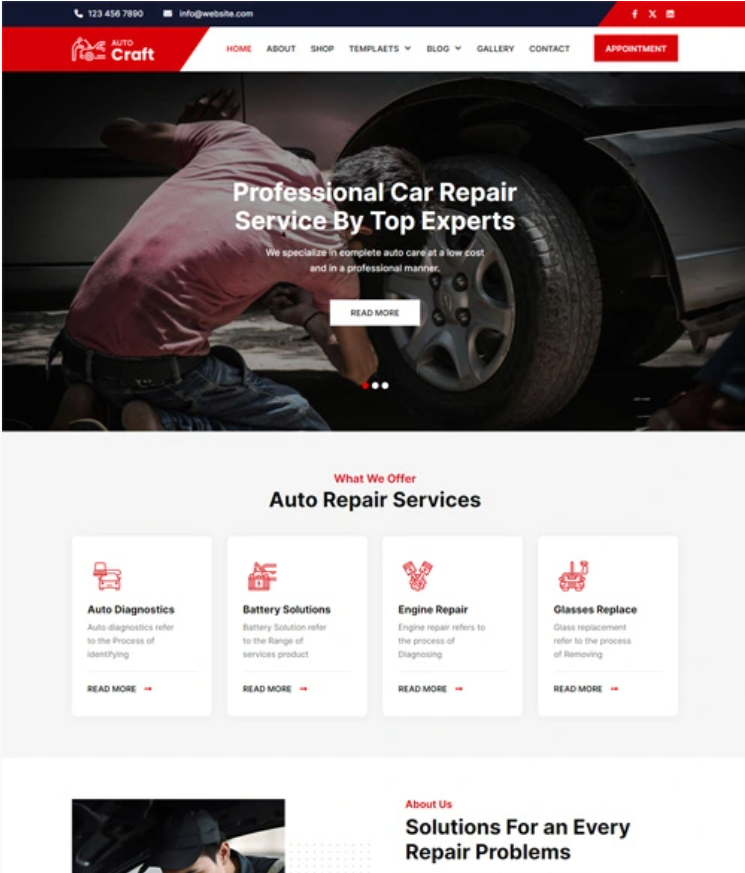 AutoCraft Mechanic Wordpress Theme